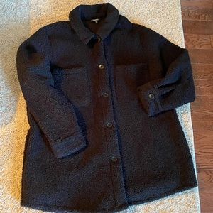 Sherpa material sweater jacket, black women’s XXL